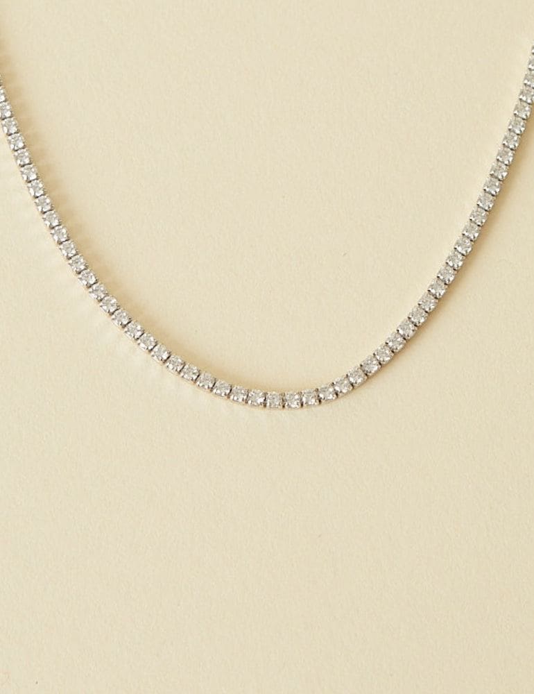 Classic Tennis Necklace - Silver