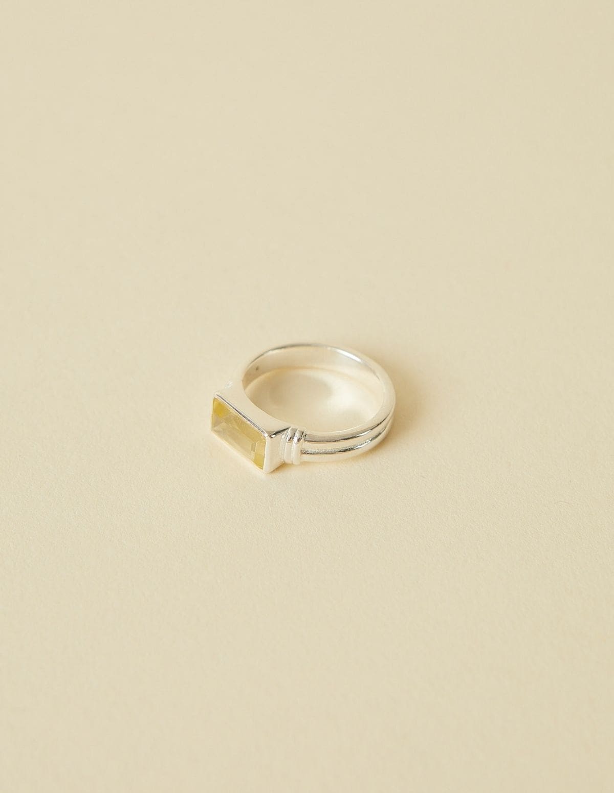 Gemstone Stacking Ring Lemon Quartz - Silver