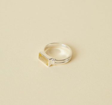 Gemstone Stacking Ring Lemon Quartz - Silver