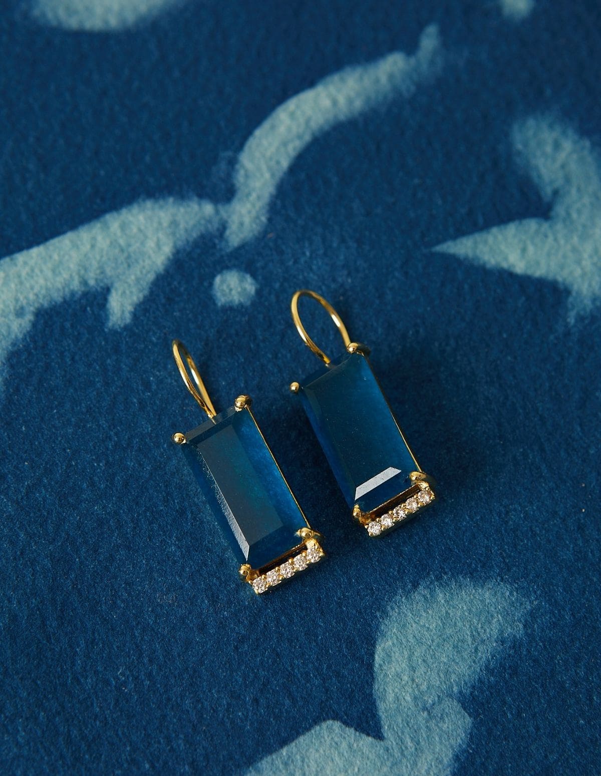 Poise Drop Earrings - Blue Black Jade