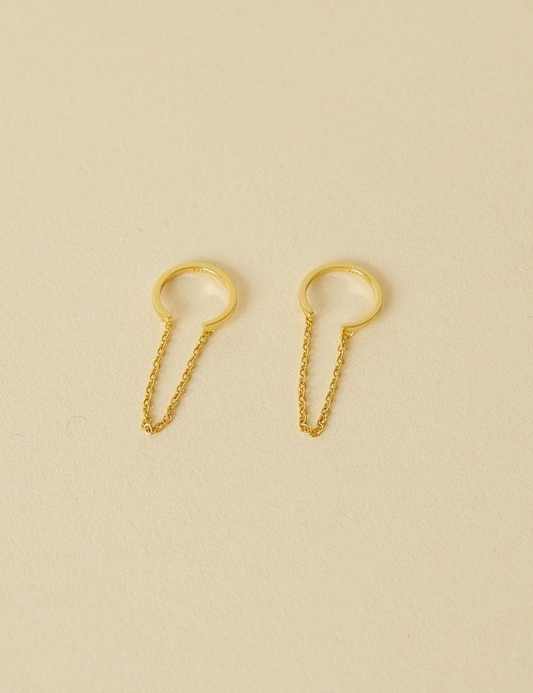 Cuff Chain Earrings - Gold