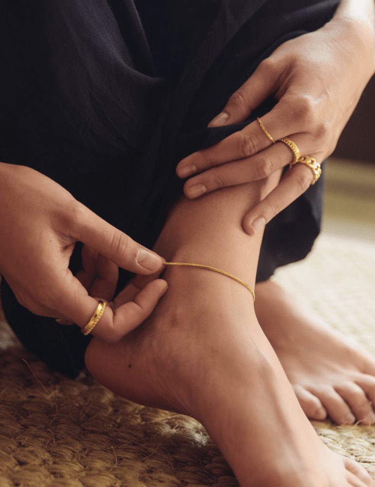 Snake Chain Anklet Gold Bonito Jewelry