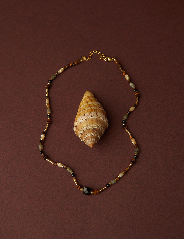Santorini Beaded Necklace - Pastel Colors Natural Gemstones