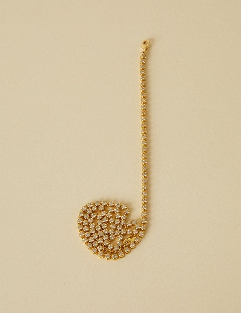 Bezel Setting Tennis Necklace - Gold