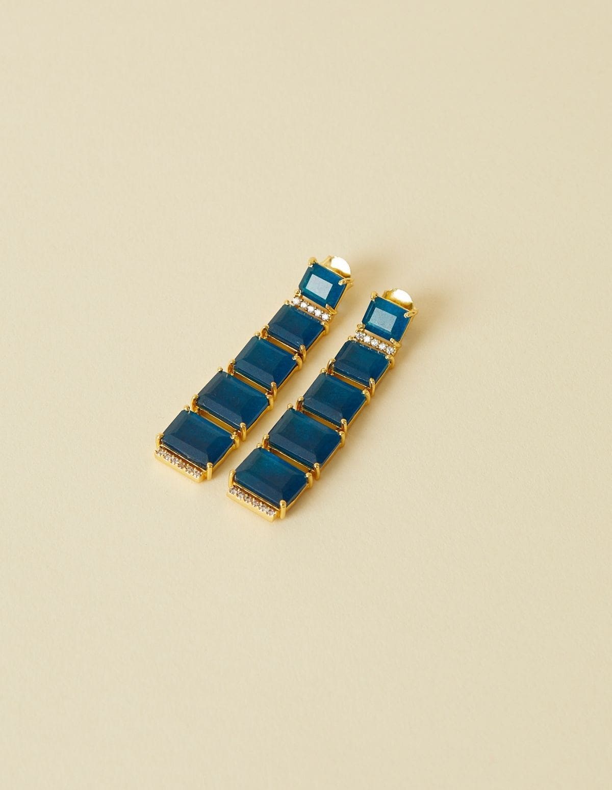 Cascade Earrings - Blue Black Jade