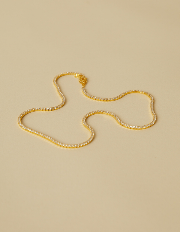 Tennis Necklace & Cascade Earrings - Lemon Quartz Set
