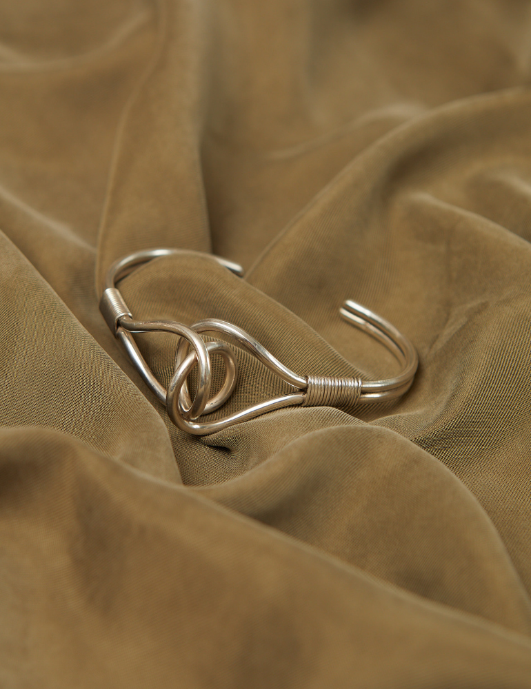 (SOLD) VINTAGE - Sterling Silver Designer Knot Cuff Bangle