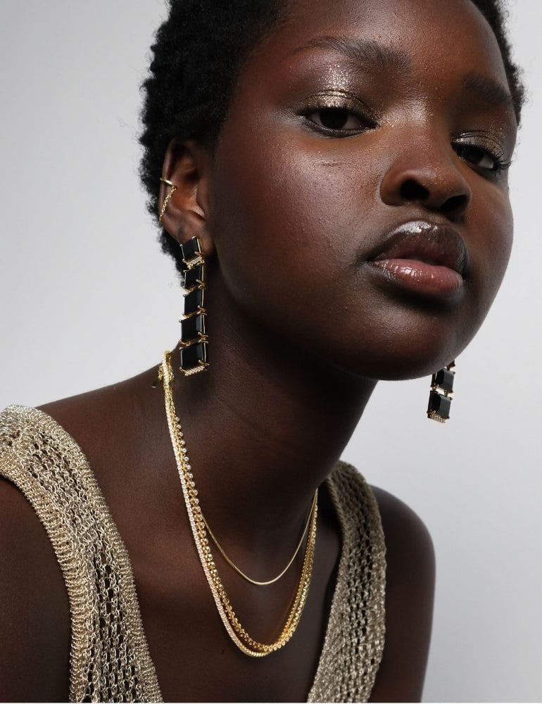 Cascade Earrings - Black Onyx