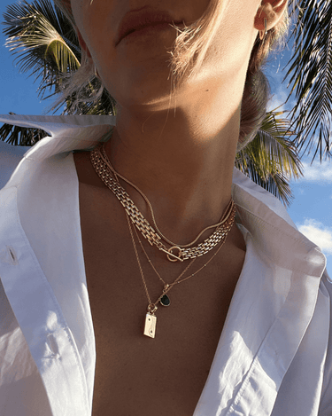 Styling Yin Yang Necklace Diamond & Onyx Stones - Bonito Jewelry