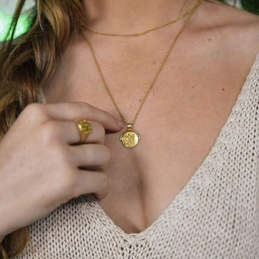 Artemis Coin Necklace - 18ct Gold Vermeil
