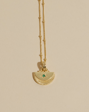 Celestial Star Necklace - Emerald Stone - Bonito Jewelry