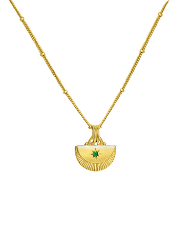 Celestial Star Necklace - Emerald Stone - Bonito Jewelry