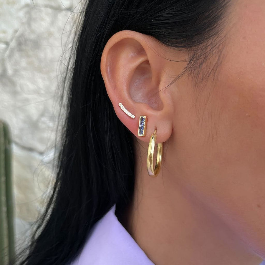Multi-Gemstone Stud Earrings - Iolite