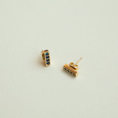 Multi-Gemstone Stud Earrings - Iolite - Bonito Jewelry