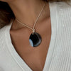 The Kate - Black Onyx Stone and Leather Necklace