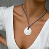 The Gisele - Mother of Pearls and Leather Necklace